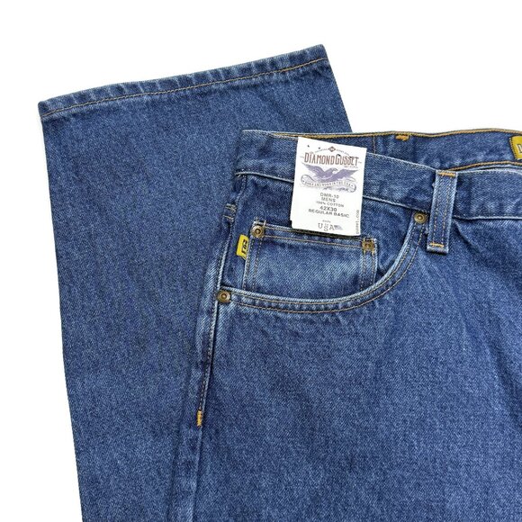 Diamond Gusset Blue Jeans Mens 42 x 30 NWT Stonewash Regular Western Denim USA - Picture 5 of 16